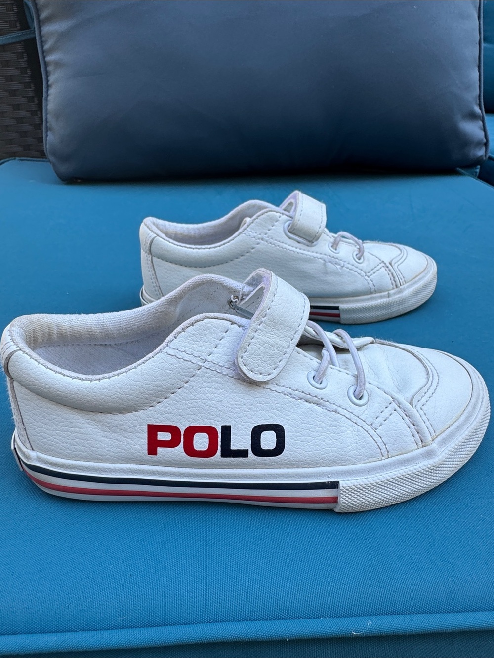 Polo Ralph Lauren Kids White Velcro Sneakers - Size 10 Toddler